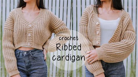 Easy Crochet Ribbed Chunky Cardigan Tutorial Crochet Cardigan