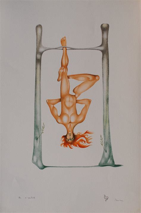 Jules PERAHIM The Hebrew Alphabet The Hanged Man 1974 Original