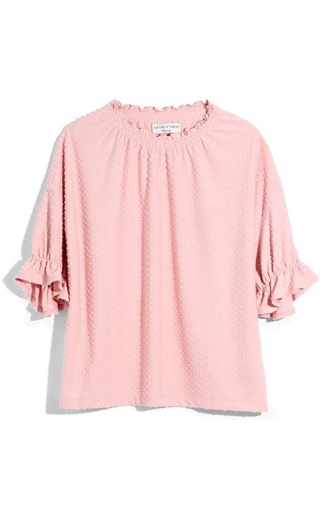 Madewell Texture And Thread Clip Dot Ruffle Top Nordstrom