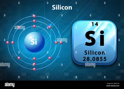 S Mbolo Y Diagrama De Electrones Para Silocon Imagen Vector De Stock