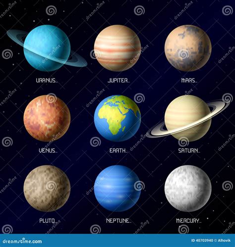 Planets of Solar System stock vector. Image of cosmos - 40703940