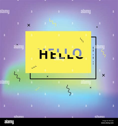 Hello Banner Sliced Text Effect Vector Illustration Stock Vector