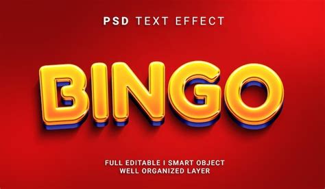 Bingo Estilo D Efecto De Texto Psd Archivo Psd Premium