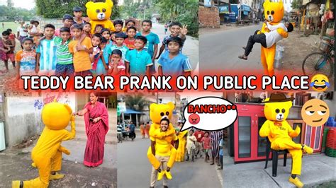 Teddy Bear Prank On Public Places 🤣 Funny Reaction 🤣 Funnyvideo Youtube