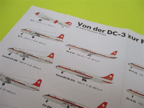 Flyer Swissair DC3 BIS FOKKER 100 AVIATIK Kaufen Auf Ricardo