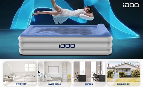 Idoo Matelas Gonflable Personnes Lit Gonflable Avec Oreiller Int Gr