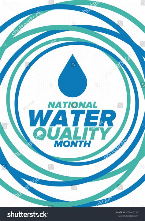 National Water Quality Month August Month Stock Vector Royalty Free