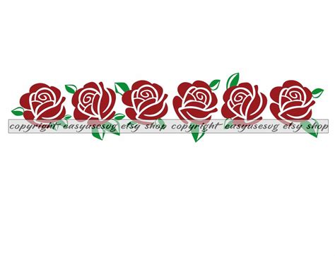 Rose Border SVG Rose Svg Rose Border DXF Rose Border PNG - Etsy