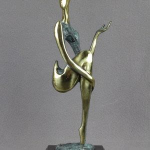 Bronze Modernist Sculpture Abstract Female Nude Figure Modern Art On Marble Base Impressionism