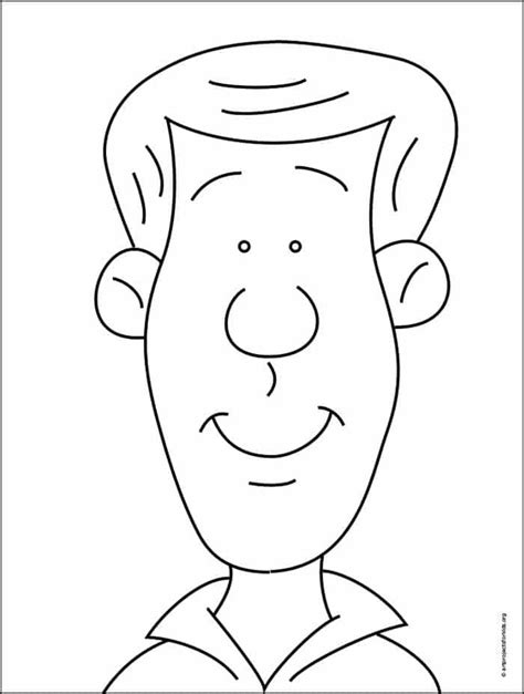 Easy How to Draw a Cartoon Face Tutorial and Cartoon Face Coloring Page ...