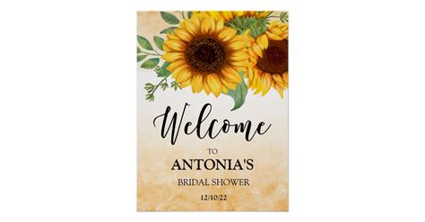 Sunflower Bridal Shower Welcome Poster Zazzle