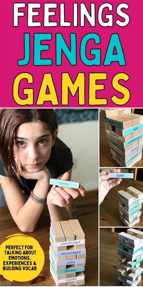 Feelings Jenga Game Feelings Games Jenga Game Therapy Games