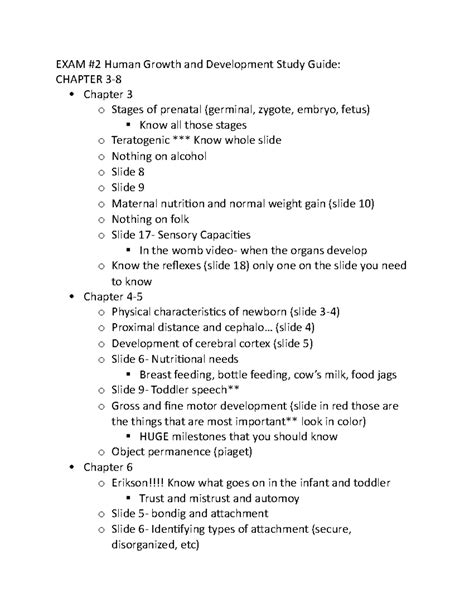 Human Growth And Development Study Guide 3