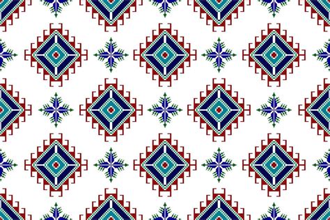 ikat abstract geometric ethnic textile seamless pattern design aztec