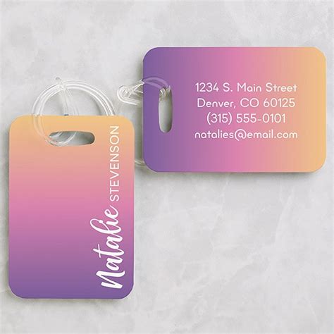 Personalized Luggage Tags - Ombre Name