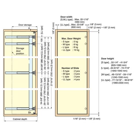 Cabinet Pocket Door System W Damper Inset Sugatsune In