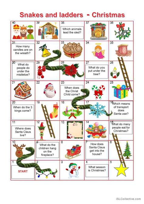 Board Game Christmas English Esl Worksheets Pdf Doc