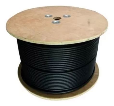 Bobina De Cable Coaxial Rg6 300 M Negro Con Guía Uso Rudo Envío gratis