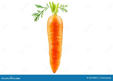 Fresh Orange Carrot With Green Leaves Isolated On A White Background