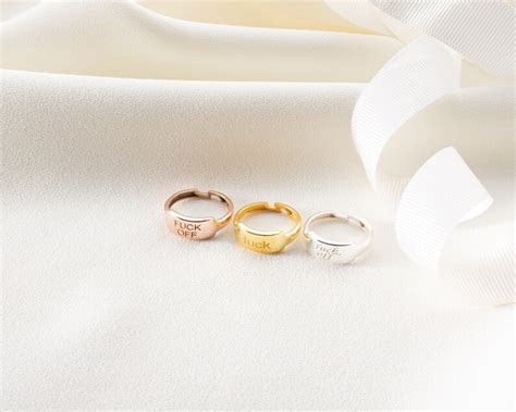 Silver Adjustable Fuck Off Ring Fuck You Ring Gold Fuck Off Etsy