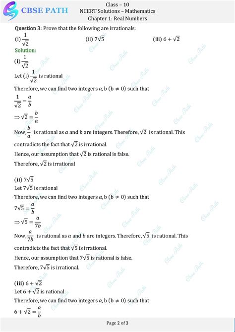 Ncert Solutions For Class Maths Exercise Real Numbers