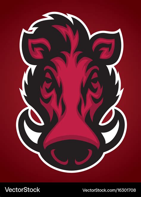 Head Of Wild Hog Mascot Royalty Free Vector Image