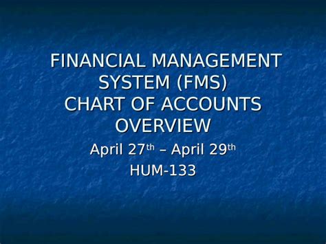 Ppt Financial Management System Fms Chart Of Accounts Overview