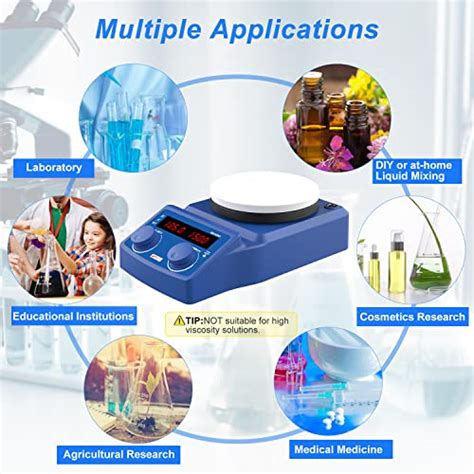 FOUR E S SCIENTIFIC Magnetic Stirrer Hot Plate With Temp Probe Holder Ceramic Coated Lab