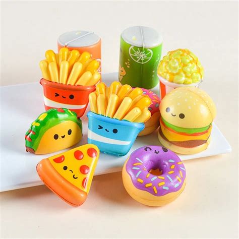 Mini Squish Fast Food Toys Assorted Designs Slow Rise Stress Relief