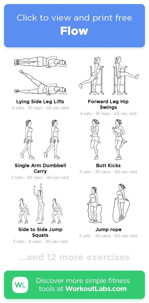 Flow Click To View And Print This Illustrated Exercise Plan Created