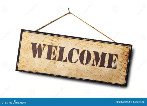 Signe Bienvenu Photo Stock Image Du Bois Bienvenue 24722464