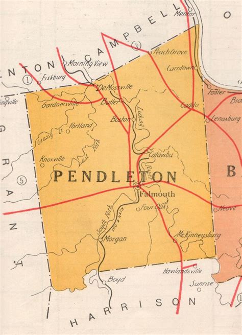 Highway Map, 1935, Pendleton County, Kentucky