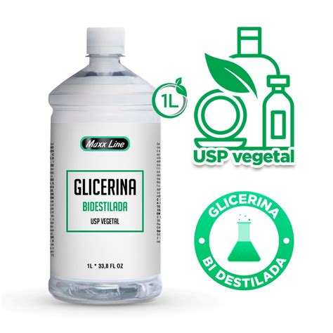 Glicerina Vegetal Bidestilada Usp Laudo Pura Ml Uso Cosm Ticos