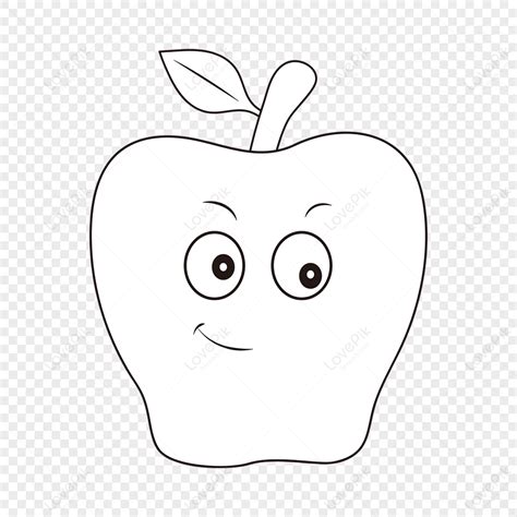 Apple Clipart Black And White 黑白簡約線條蘋果剪貼畫蘋果剪貼畫黑色和白色簡筆人物ai圖案素材免費下載，可愛卡通圖片，尺寸1200 × 1200px Lovepik