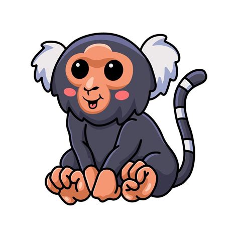 Cute Pygmy Marmoset Monkey Cartoon Sitting 14597446 Vector Art At Vecteezy