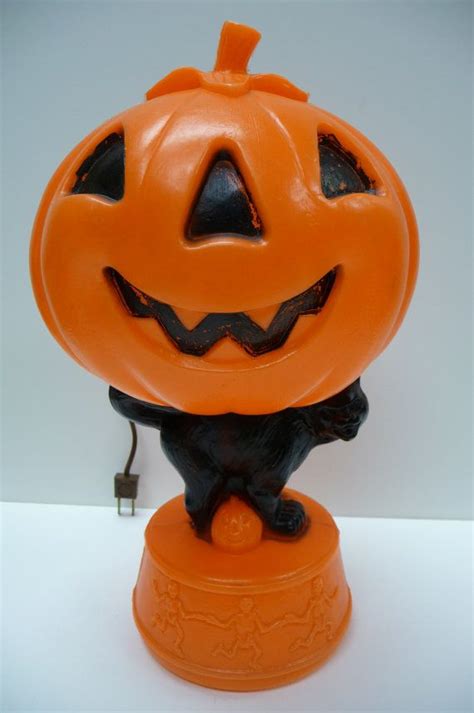 Vintage Jack Olantern Pumpkin Blow Mold Black Cat Dancing Etsy