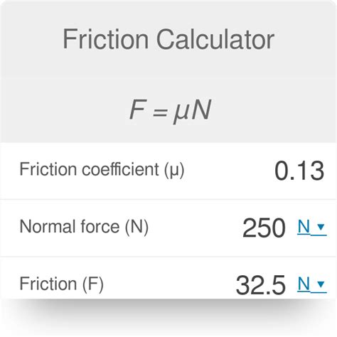 Coefficient Of Friction Formula / Force : The coefficient of friction ...