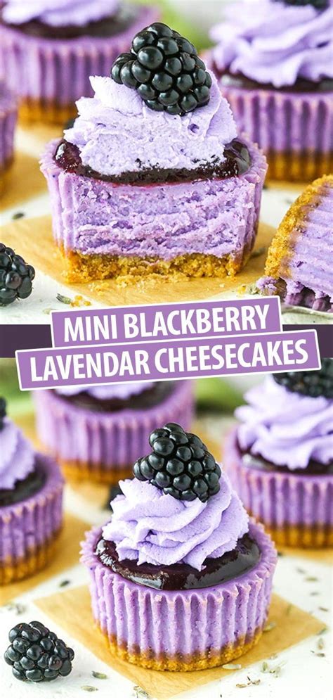 These Mini Blackberry Lavender Cheesecakes Are Made With Lavender