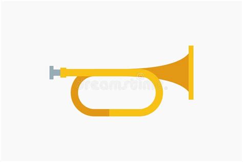 Yellow Color Cartoon Trumpet Isolated on White Stock Vector - Illustration of sound, play: 280588543