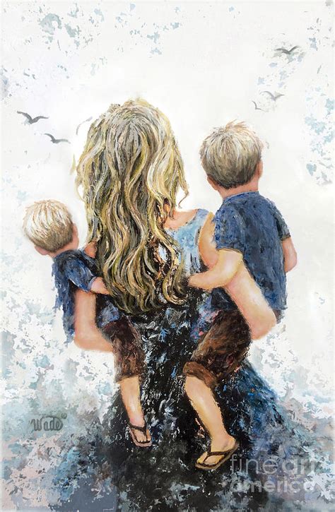 Mother Two Sons Blondes Painting By Vickie Wade Fine Art America