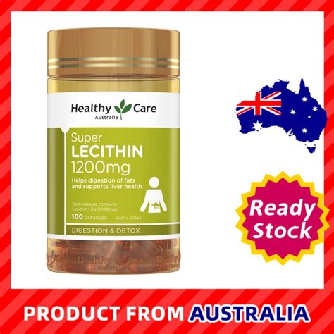 Healthy Care Super Lecithin 1200mg 100 Capsules Help Digestion Of Fats And Support Liver Health