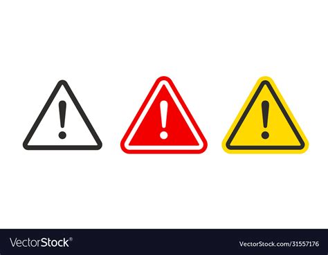 Caution Warning Signs Set Exclamation Marks Vector Image