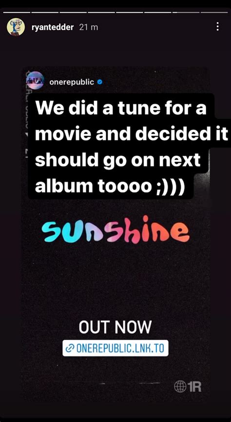 Sunshine to be on the next 1R album : r/onerepublic