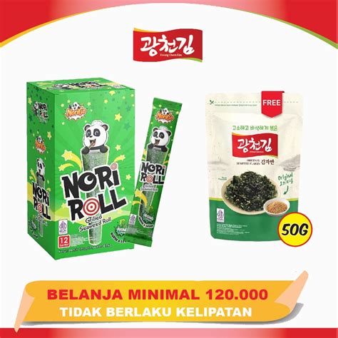 Jual Norigo Snack Nori Roll Grilled Seaweed Roll 1 KARTON Isi 6 BOX