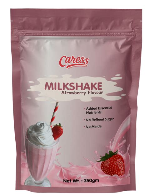 Caress Foods Instant Milkshake Premix Strawberry Flavor Powder Form