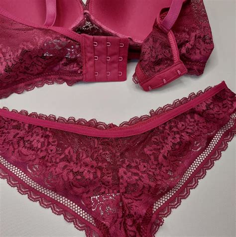 Lingerie conjunto de sutiã e calcinha renda vinho bojo sem aro Viva Diva Lingeries