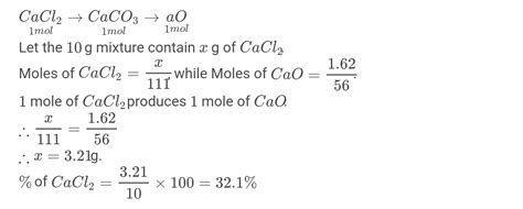 A 10 0g A Sample Of A Mixture Of Calcium Chloride And Sodium Chloride