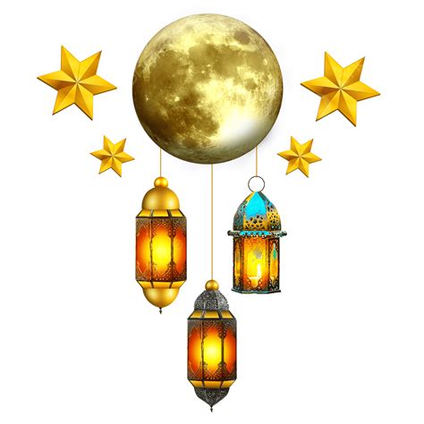 Ramdan D Vector D Moon And Ramdan Lanterns With Stars Ramadan