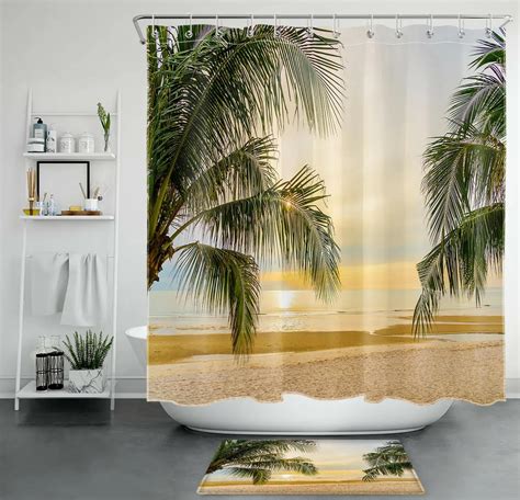 Exotic Oasis Shower Curtain Lively Tropical Foliage And Serene