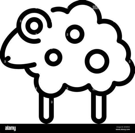 Farm Sheep Icon Outline Farm Sheep Vector Icon For Web Design Isolated